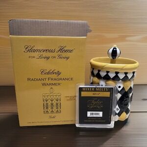 Tyler Candle Company Celebrity Radiant Fragrance Warmer Gold Harlequin Diva Melt